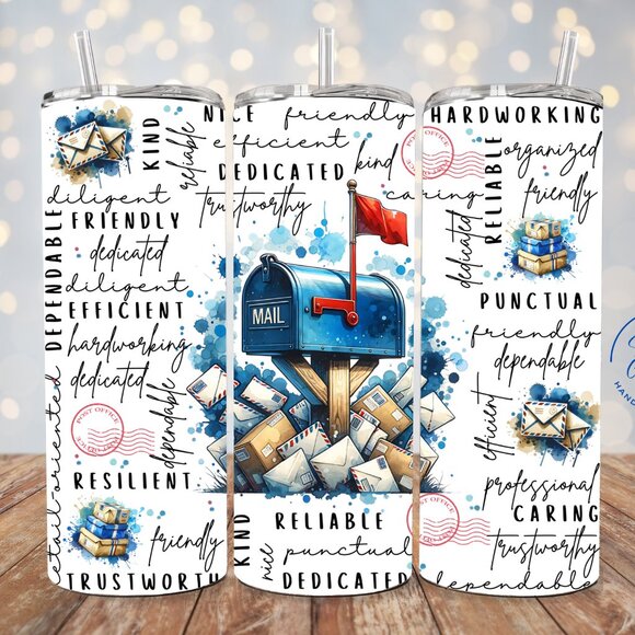 Postal Worker 20oz Stainless Steel Tumbler, Mail Carrier Gift, Postal worker Cup - Picture 1 of 8